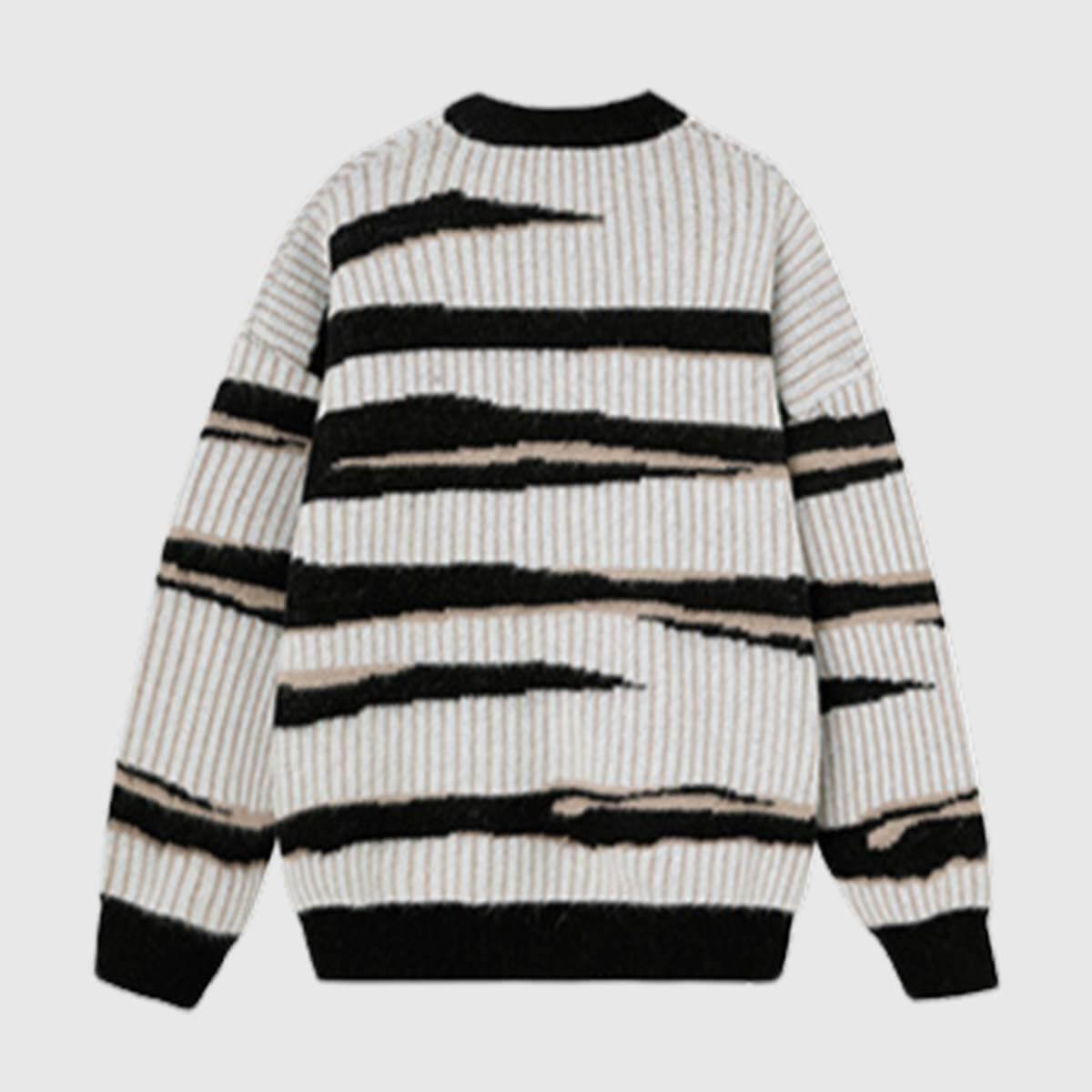 Style Core Aesthetics, New Style Trends Irregular Striped Knit Sweater
