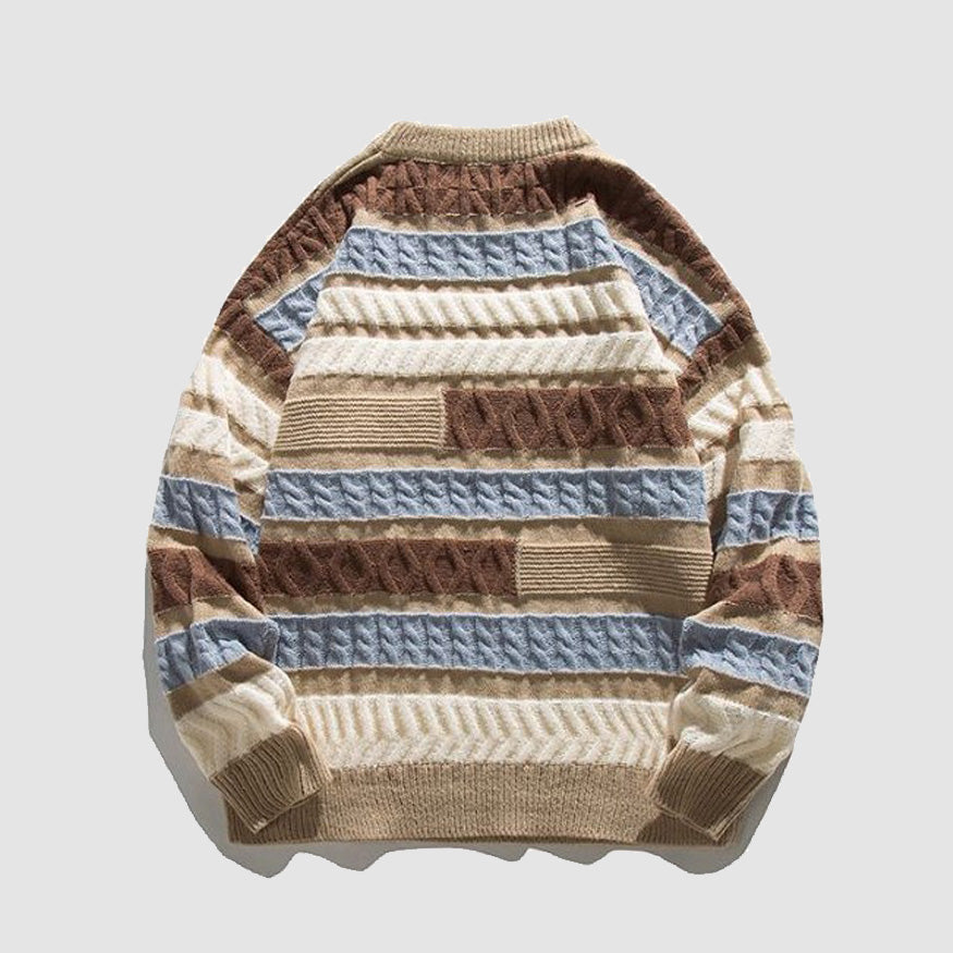 Style Core Aesthetics, New Style Trends Japanese Contrast Stitched Sweater