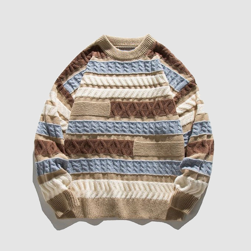 Style Core Aesthetics, New Style Trends Japanese Contrast Stitched Sweater