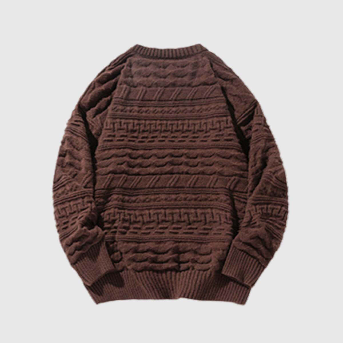 Style Core Aesthetics, New Style Trends Japanese Retro Textured Knit Sweater