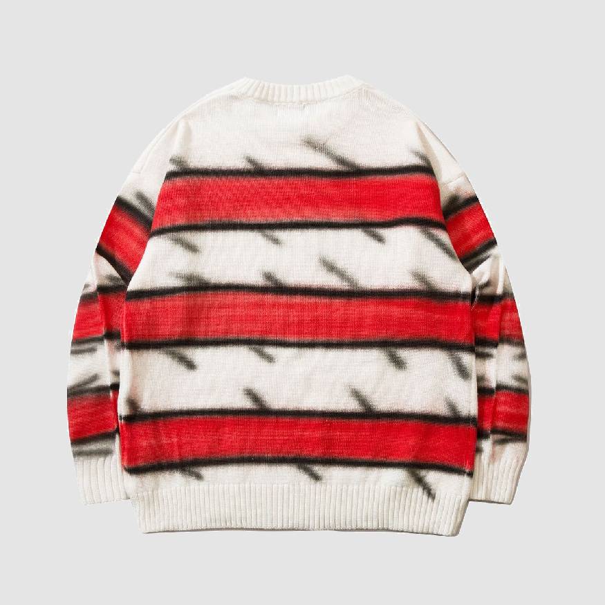 Style Core Aesthetics, New Style Trends Japanese Style Color Gradient Striped Sweater