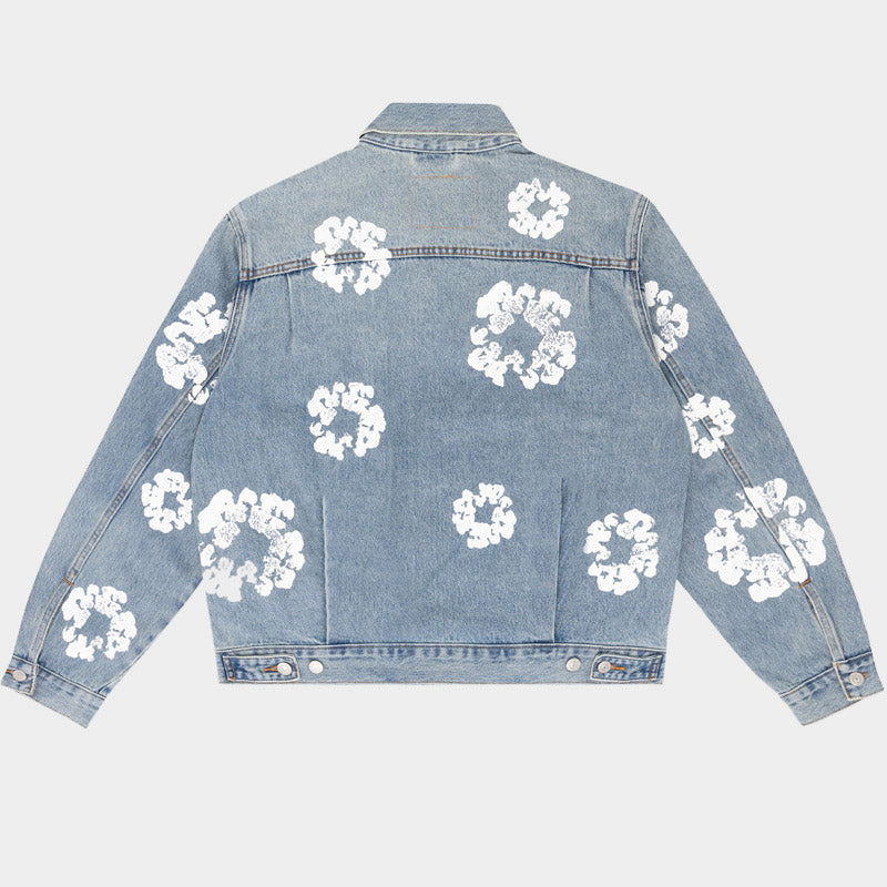 Style Core Aesthetics, New Style Trends Kapok Print Denim Jacket