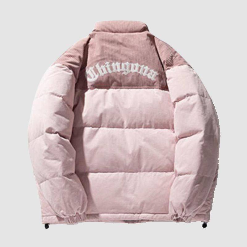Style Core Aesthetics, New Style Trends Letter Embroidered Corduroy Patchwork Jacket
