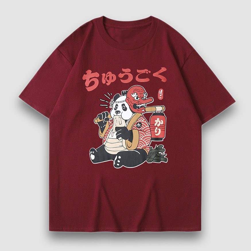 Style Core Aesthetics, New Style Trends Mask Panda Cartoon Print Tee