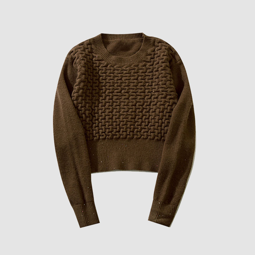 Style Core Aesthetics, New Style Trends Mini Sequin Cropped Sweater