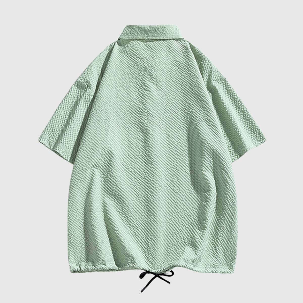 Style Core Aesthetics, New Style Trends Modern Textured Drawstring Shirt