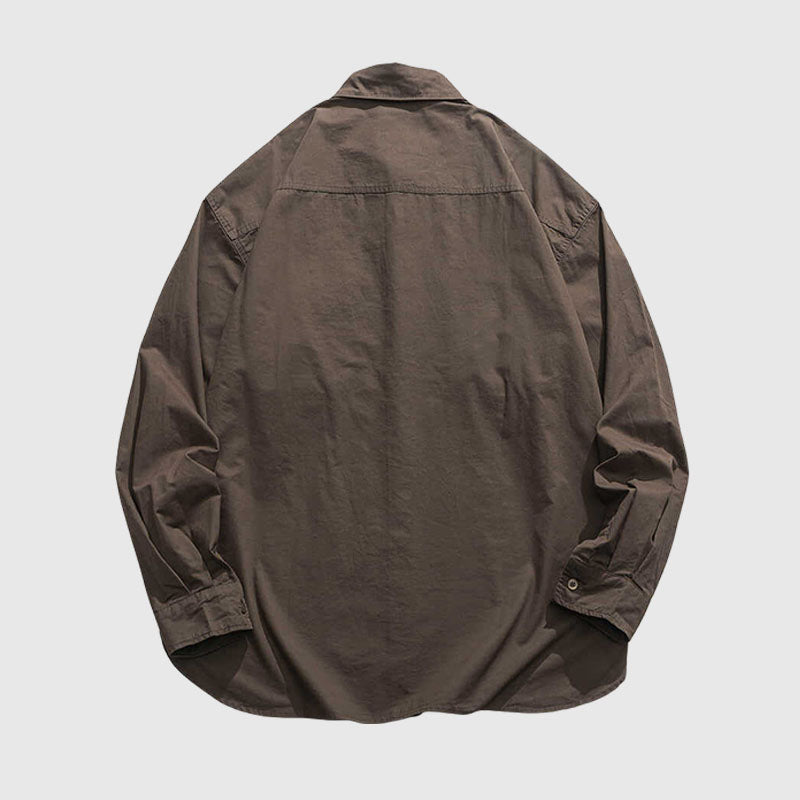 Style Core Aesthetics, New Style Trends Multi-Pockets Solid Shirts