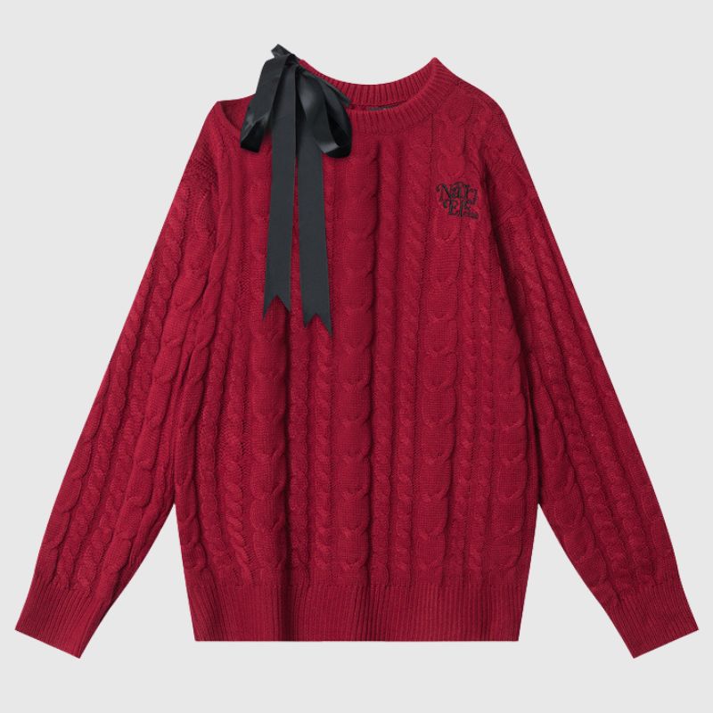 Style Core Aesthetics, New Style Trends Off-shoulder Twist Design Sweater