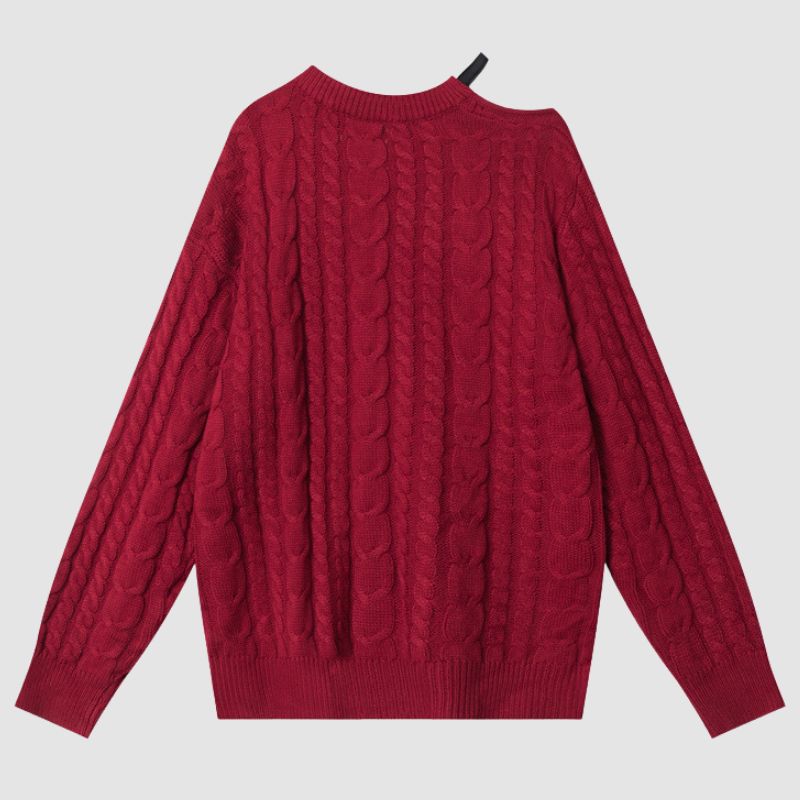 Style Core Aesthetics, New Style Trends Off-shoulder Twist Design Sweater