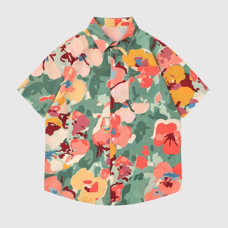 Style Core Aesthetics, New Style Trends Oil Painting Artistic Floral Shirts