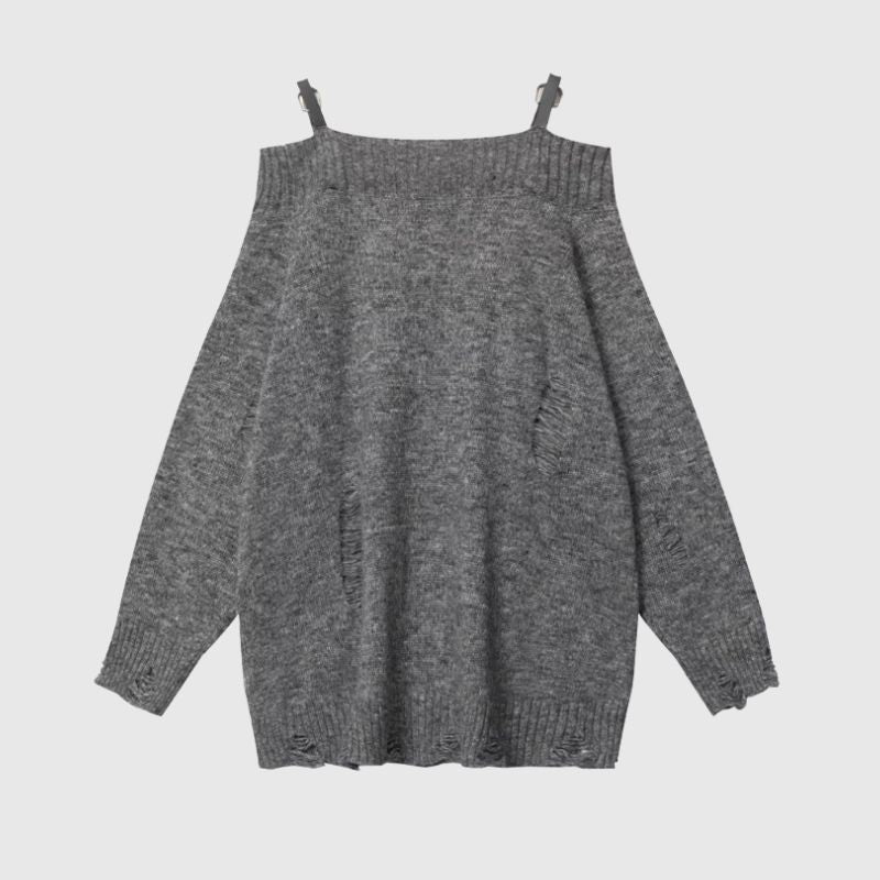 Style Core Aesthetics, New Style Trends One-Shoulder Lazy Style Loose Sweater