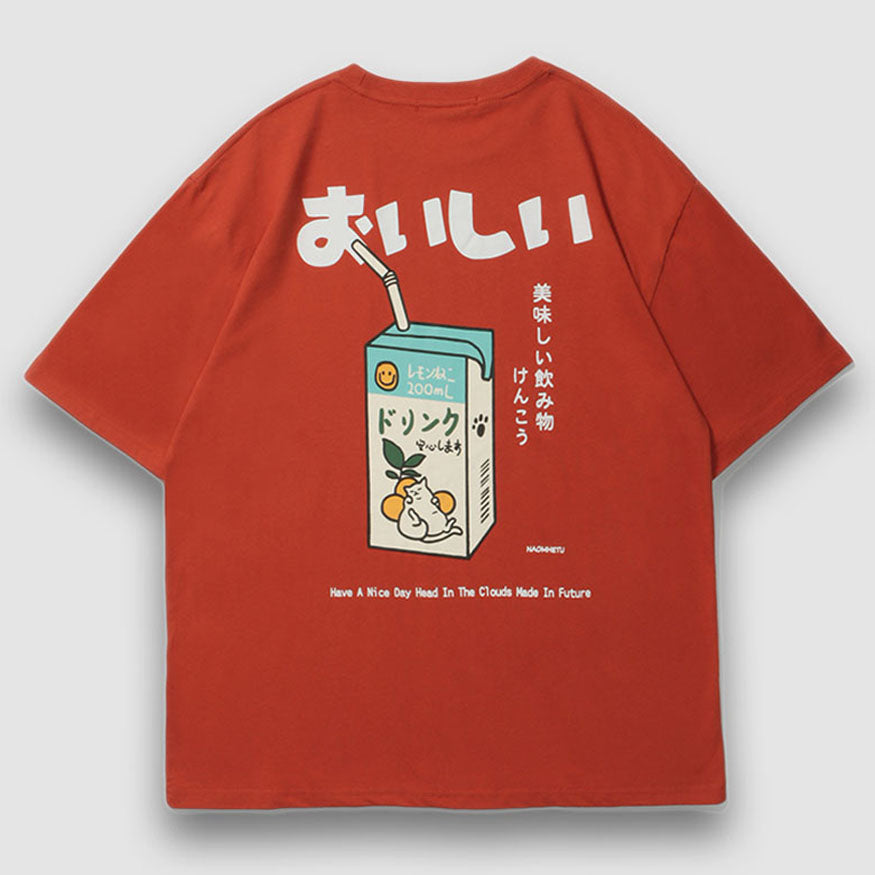 Style Core Aesthetics, New Style Trends Orange Juice Print Tee