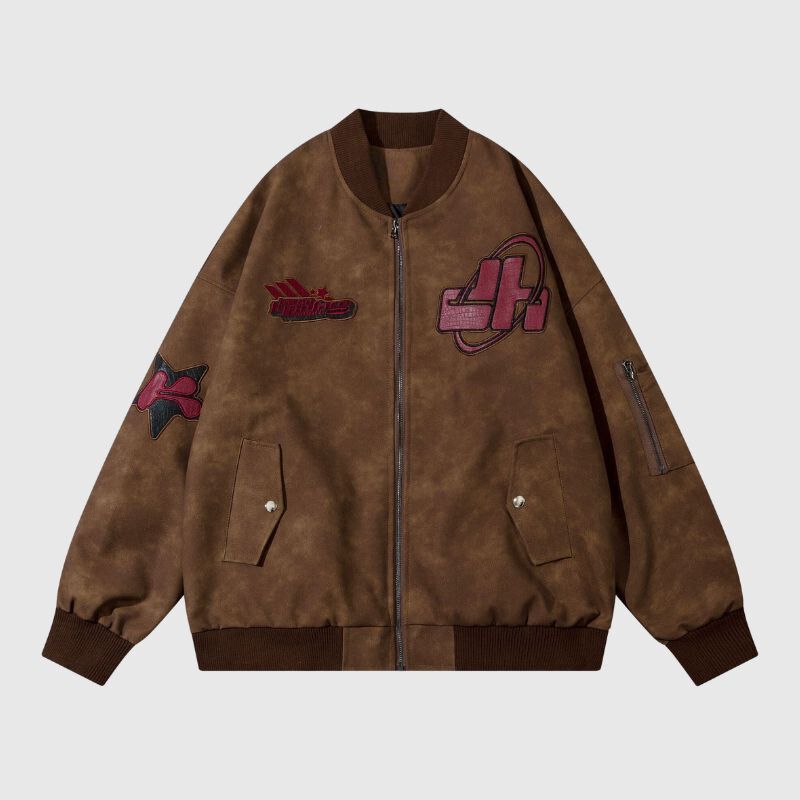 Style Core Aesthetics, New Style Trends Original Streetwear Embroidered Leather Baseball Jacket