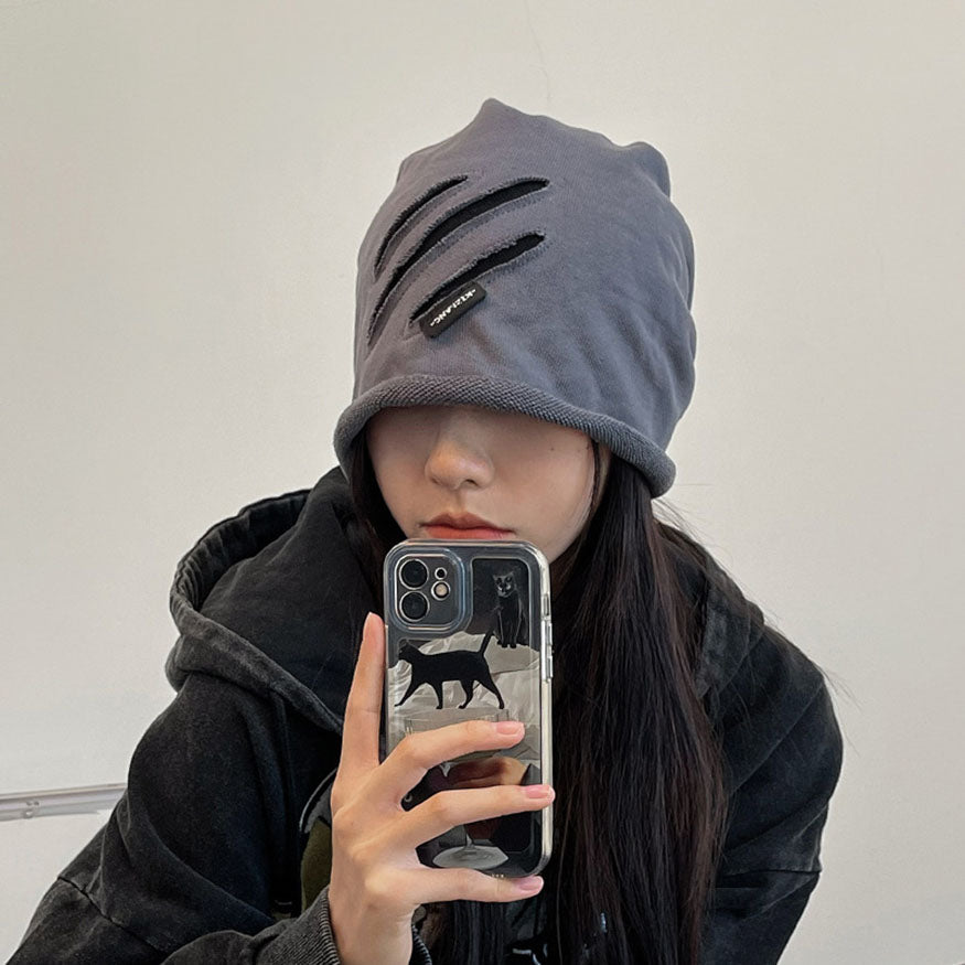 Style Core Aesthetics, New Style Trends Patchwork Distressed Beanie