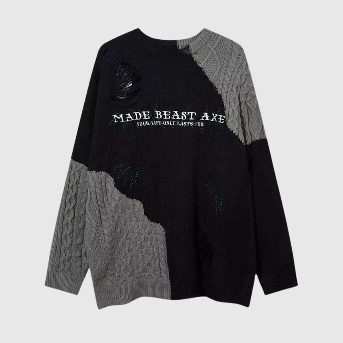 Style Core Aesthetics, New Style Trends Patchwork Knit Sweater
