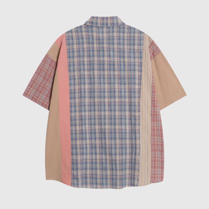 Style Core Aesthetics, New Style Trends Patchwork Plaid Shirt