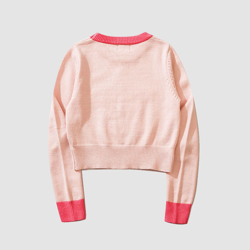 Style Core Aesthetics, New Style Trends Pentagram Jacquard Cropped Sweater