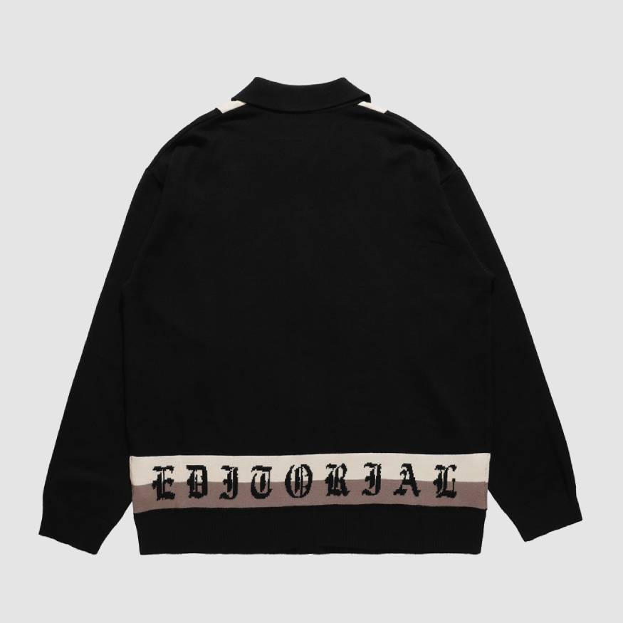 Style Core Aesthetics, New Style Trends Pentagram Striped Collared Cardigan Sweater