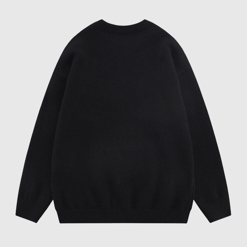 Style Core Aesthetics, New Style Trends Rabbit Pattern Embroidered Pullover