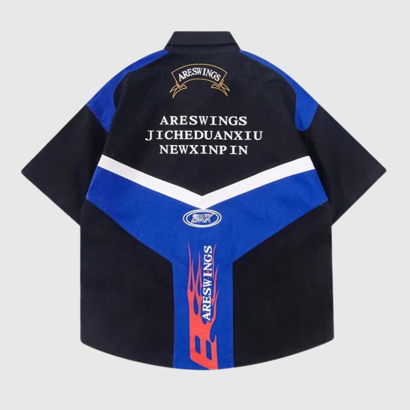 Style Core Aesthetics, New Style Trends Racing Patchwork Shirt