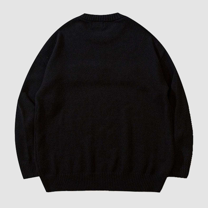 Style Core Aesthetics, New Style Trends Rainbow Letter Embroidery Sweater