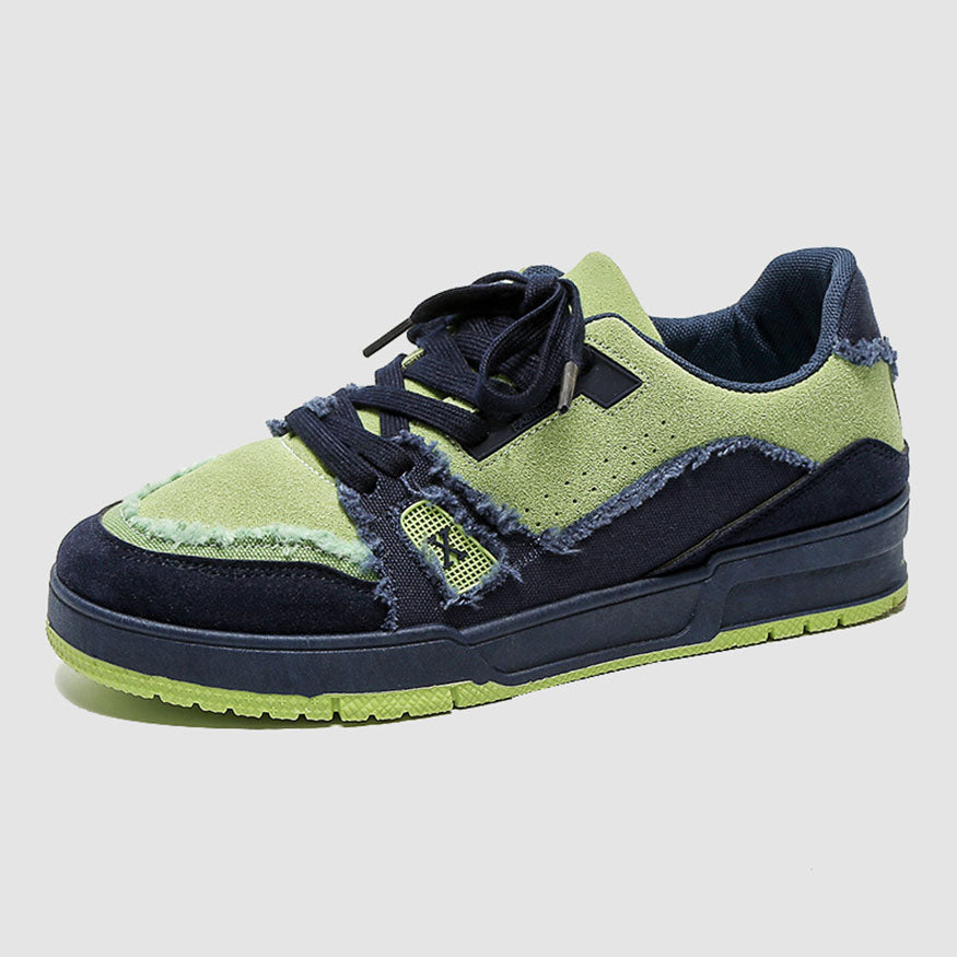 Style Core Aesthetics, New Style Trends Raw-Edge Contrast Color Skate Shoes