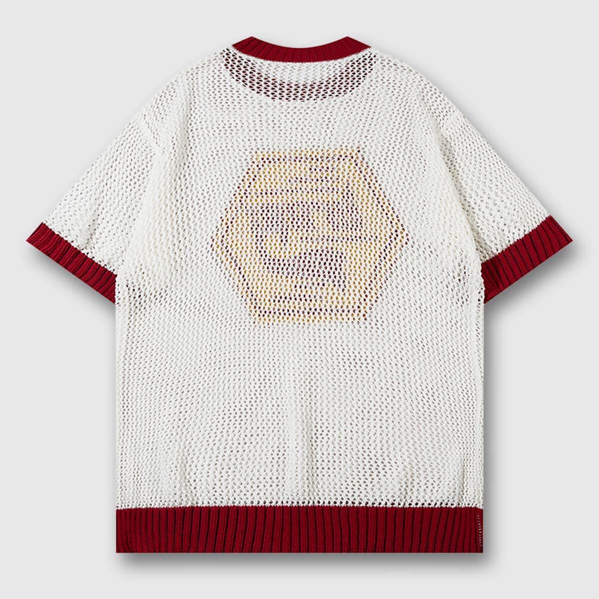 Style Core Aesthetics, New Style Trends Red Crest White Knit Sweater