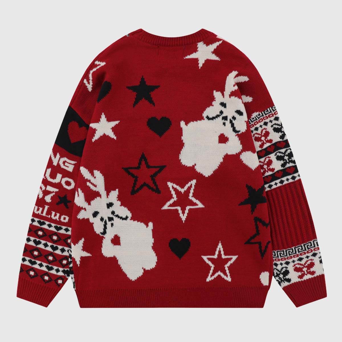 Style Core Aesthetics, New Style Trends Reindeer Patchwork Christmas Sweater