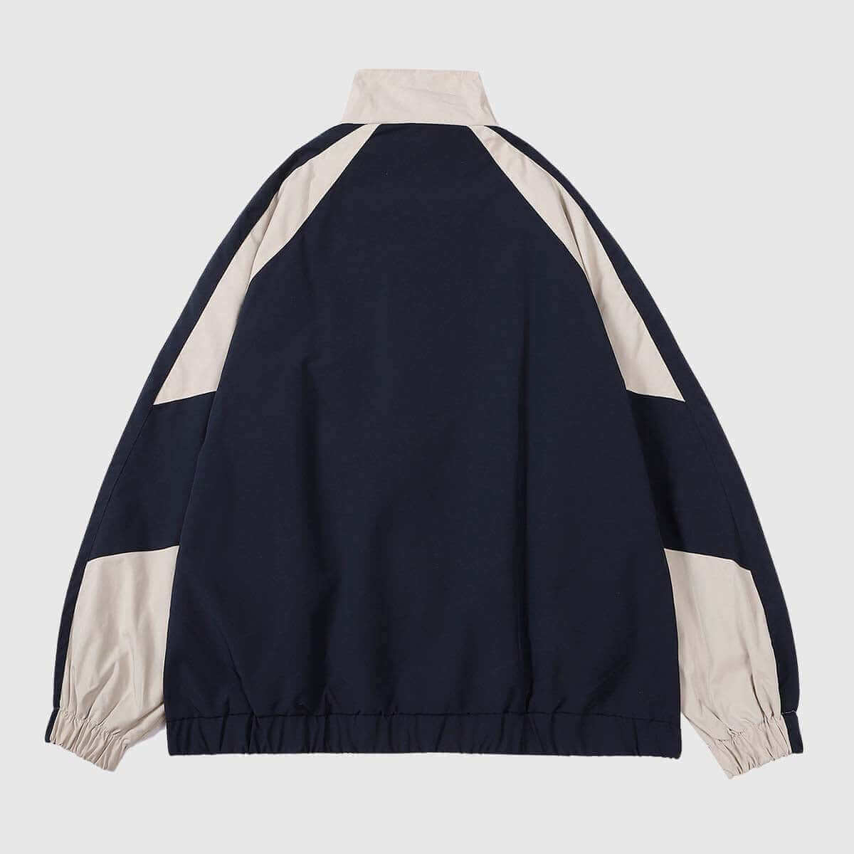 Style Core Aesthetics, New Style Trends Retro Colorblock Stand Collar Windbreaker