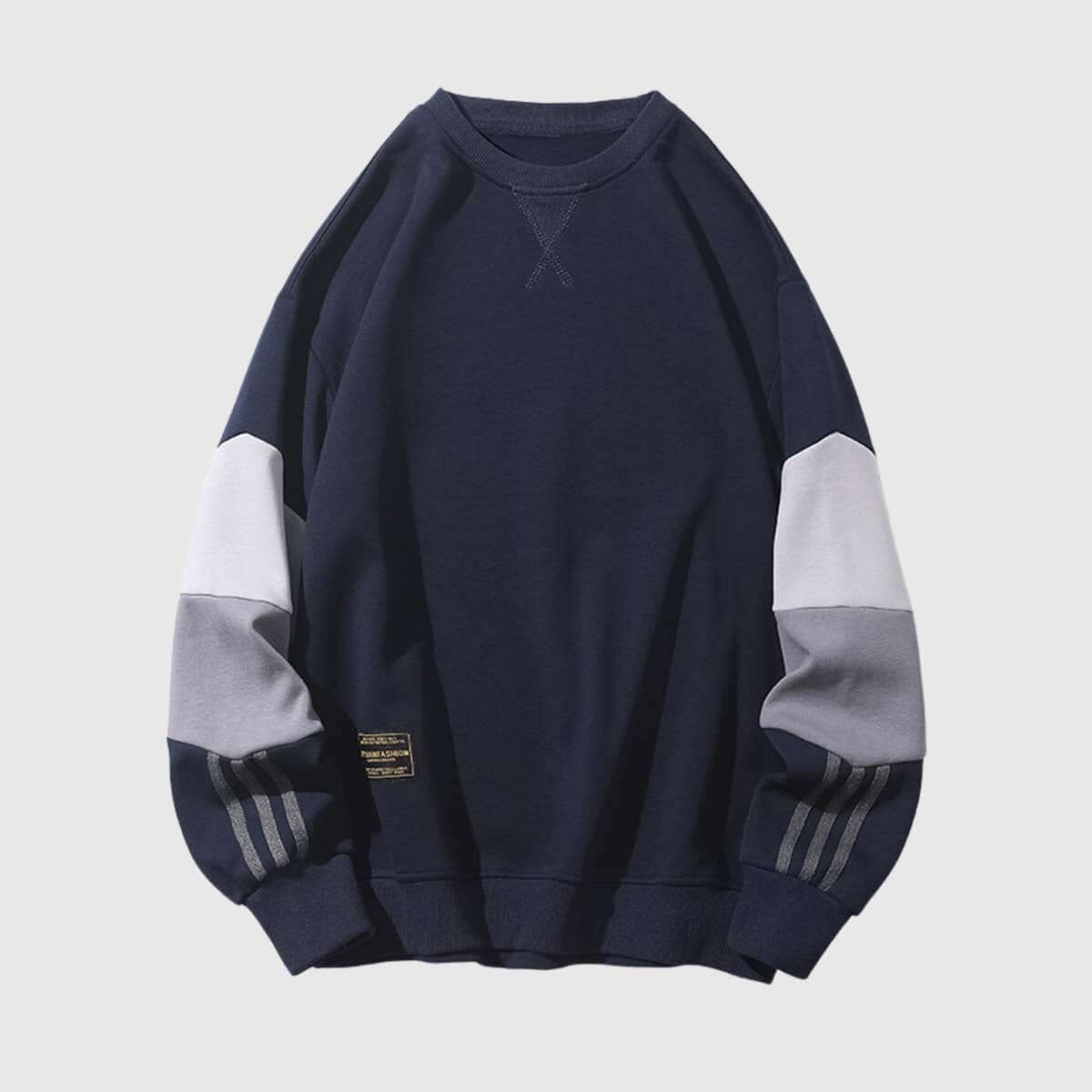 Style Core Aesthetics, New Style Trends Retro Patchwork Sleeve Sweatshirt