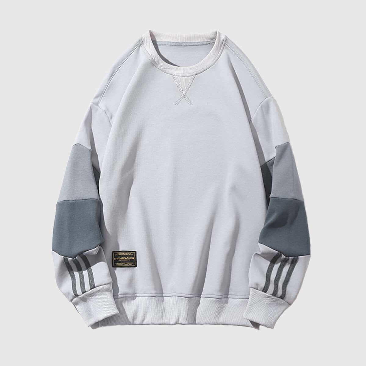 Style Core Aesthetics, New Style Trends Retro Patchwork Sleeve Sweatshirt