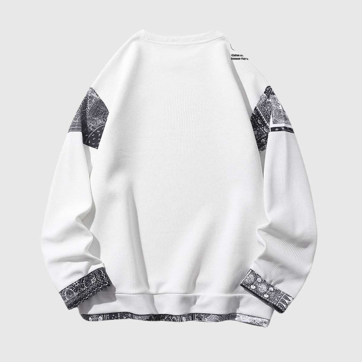 Style Core Aesthetics, New Style Trends Retro Patterned Loose-Fit Sweatshirt