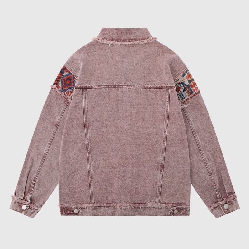 Style Core Aesthetics, New Style Trends Retro Star Patchwork Embroidered Denim Jacket