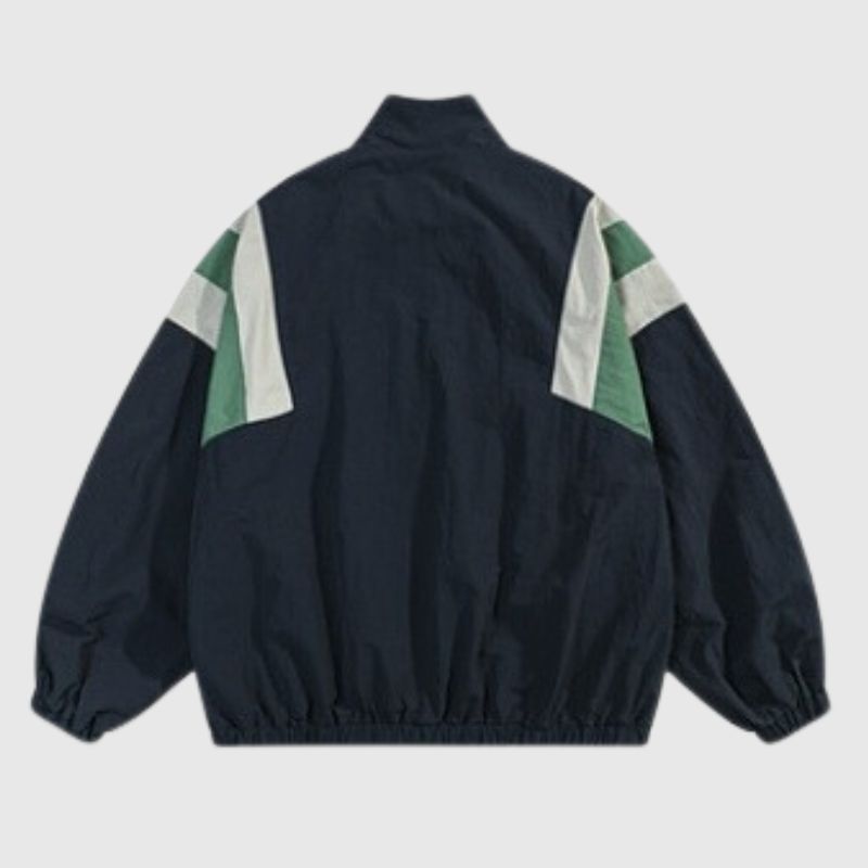 Style Core Aesthetics, New Style Trends Retro Streetwear Patchwork Stand Collar Jacket