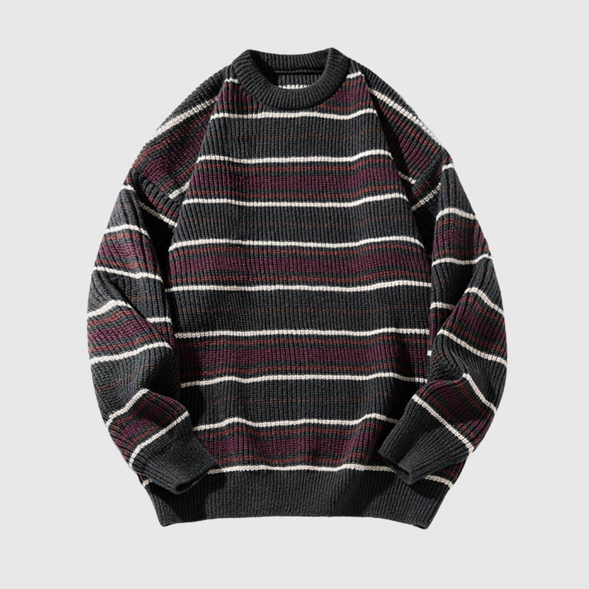 Style Core Aesthetics, New Style Trends Retro Striped Knit Sweater