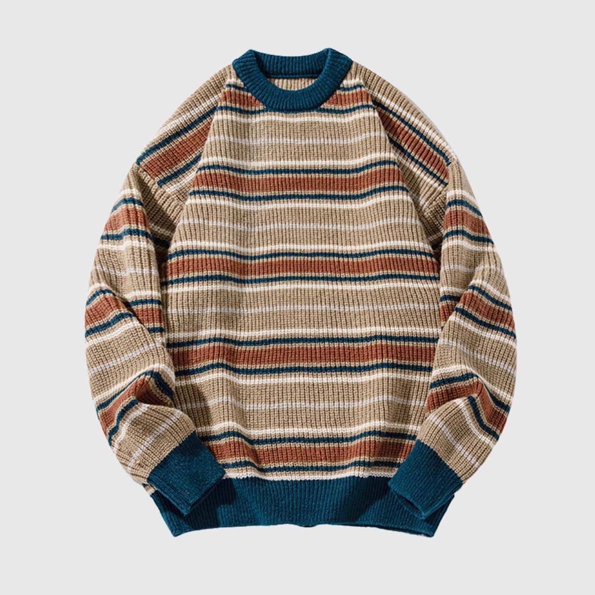 Style Core Aesthetics, New Style Trends Retro Striped Knit Sweater