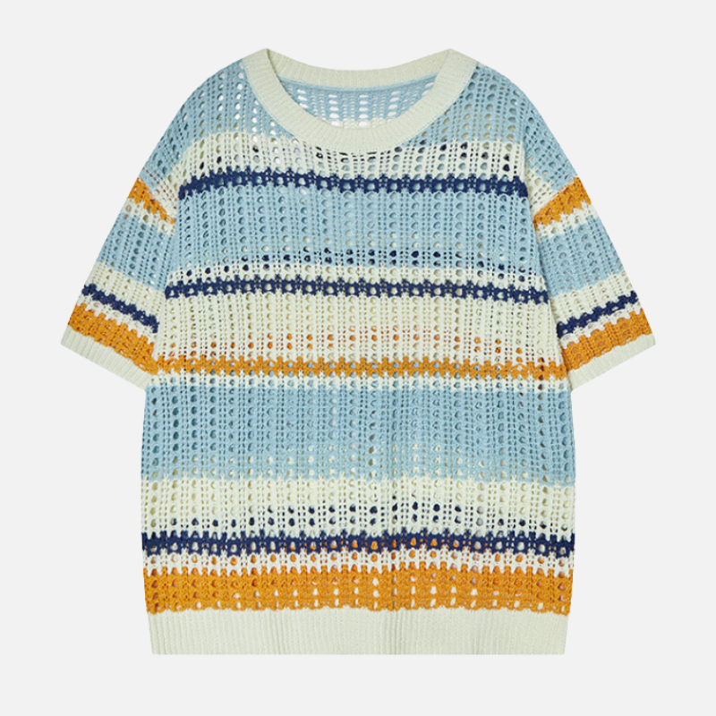 Style Core Aesthetics, New Style Trends Retro Striped Knit Tee