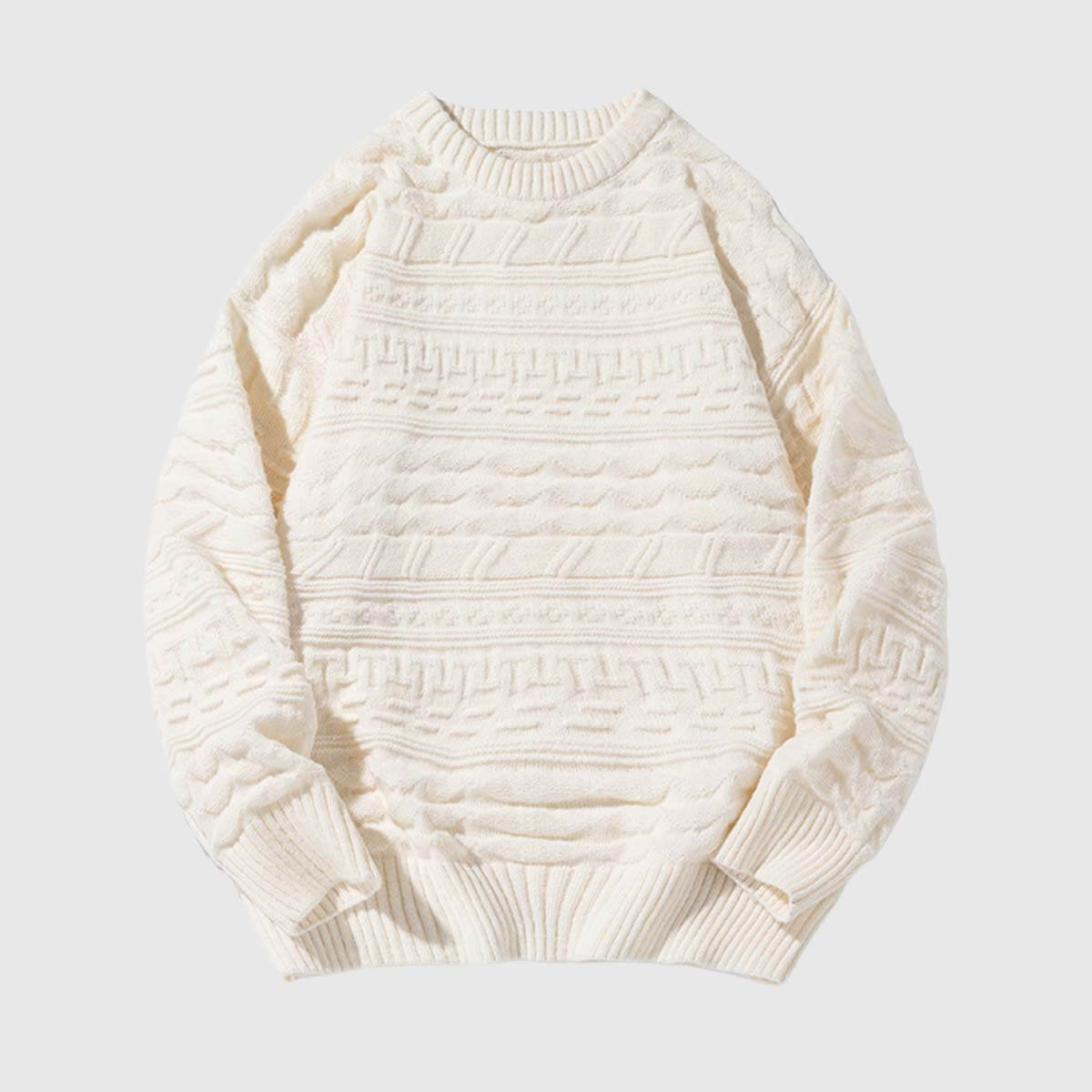 Style Core Aesthetics, New Style Trends Retro Textured Knit Sweater