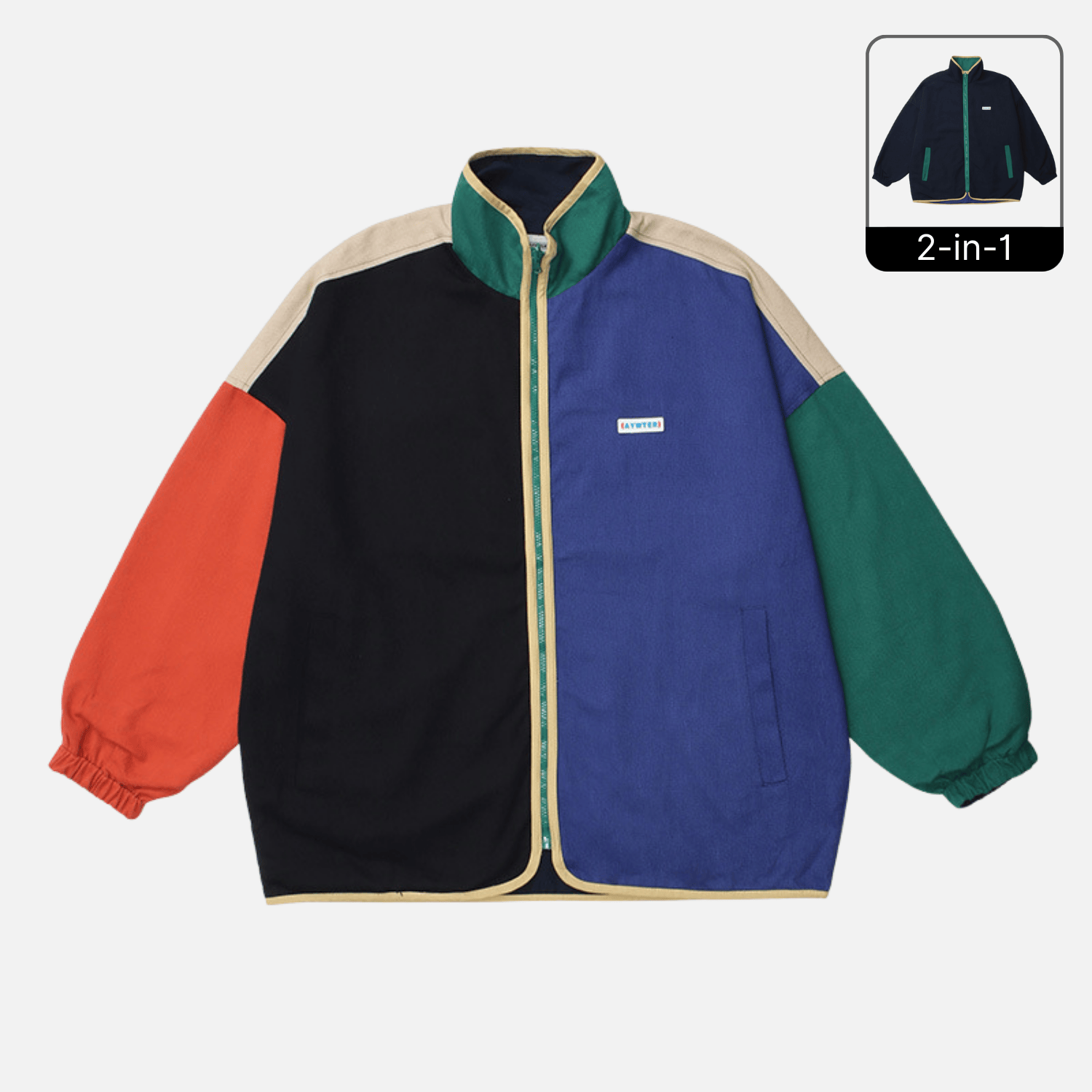 Style Core Aesthetics, New Style Trends Reversible ColorBlock Stand‑Collar Jacket