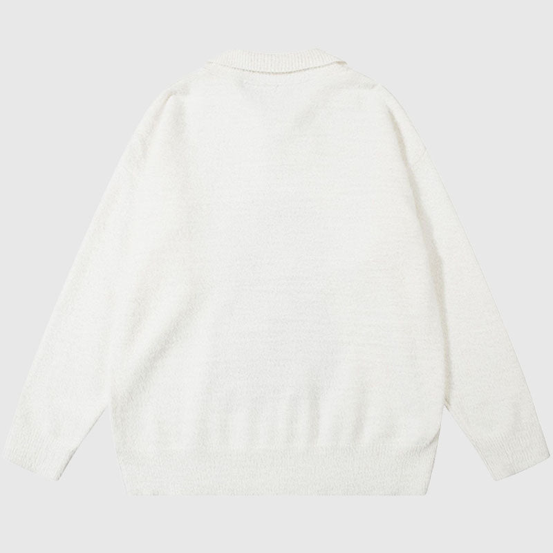 Style Core Aesthetics, New Style Trends Sheep Pattern Embroidered Mink Hair Pullover