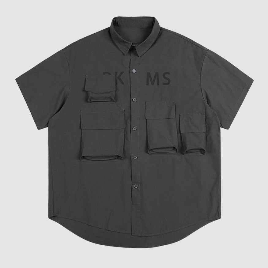 Style Core Aesthetics, New Style Trends Simple Pocket Cargo Shirts