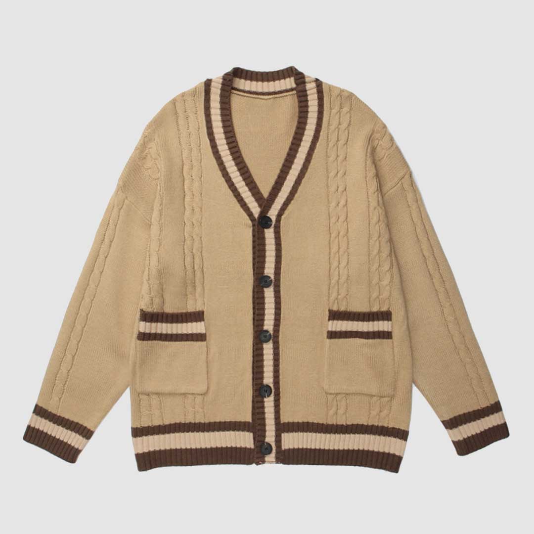 Style Core Aesthetics, New Style Trends Simple Stitching Cardigan