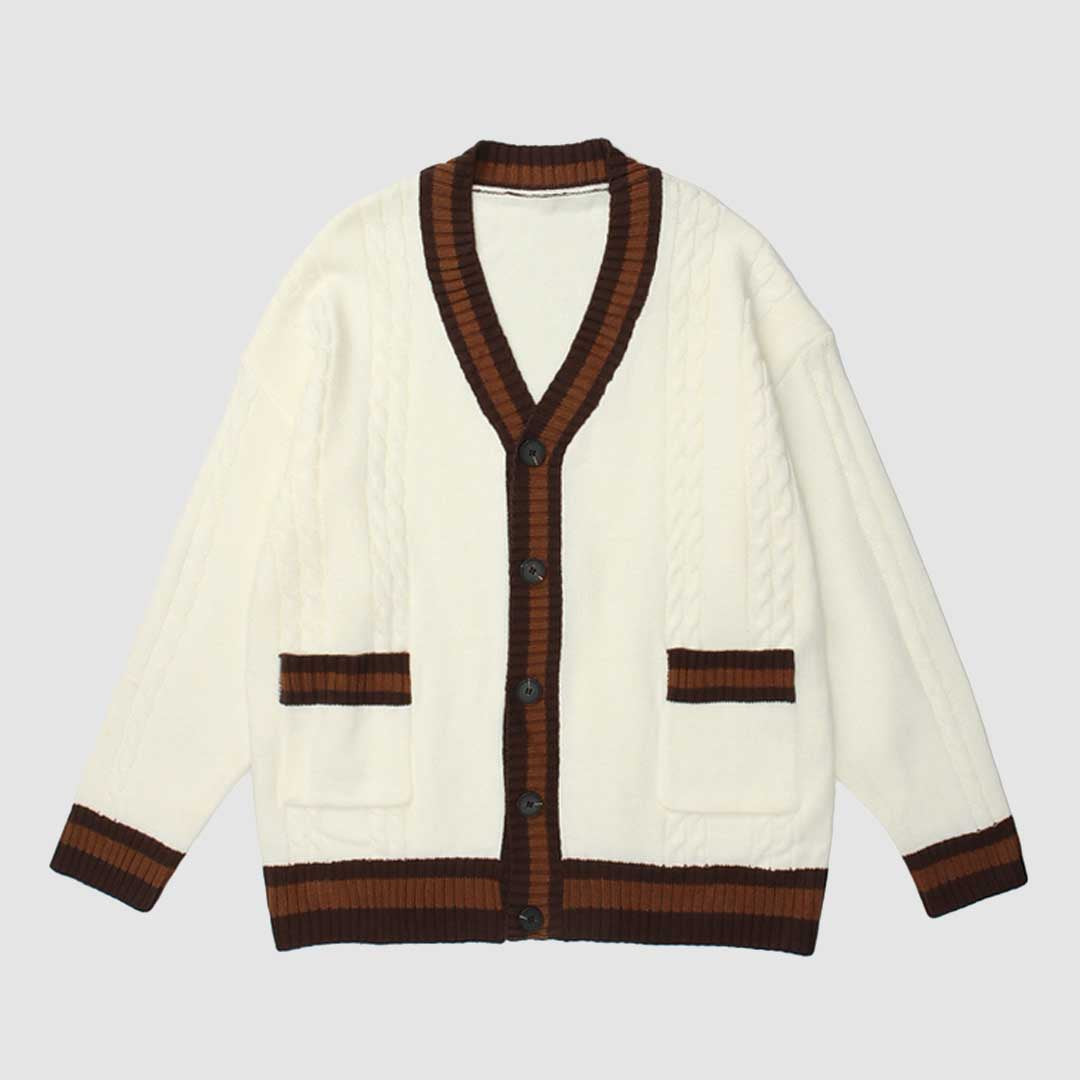 Style Core Aesthetics, New Style Trends Simple Stitching Cardigan