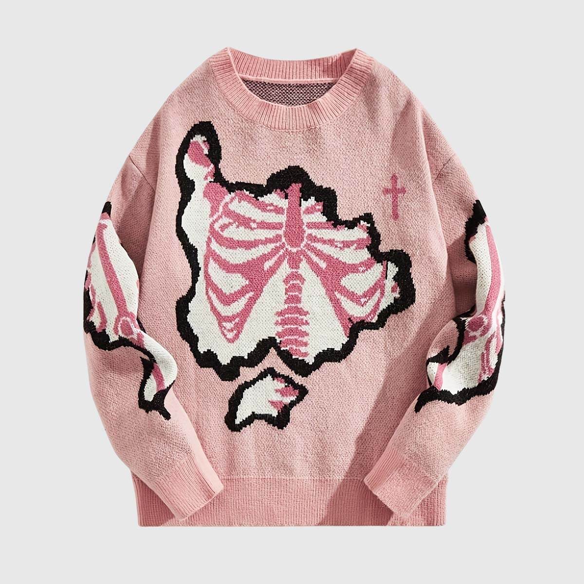 Style Core Aesthetics, New Style Trends Skeleton Knit Sweater