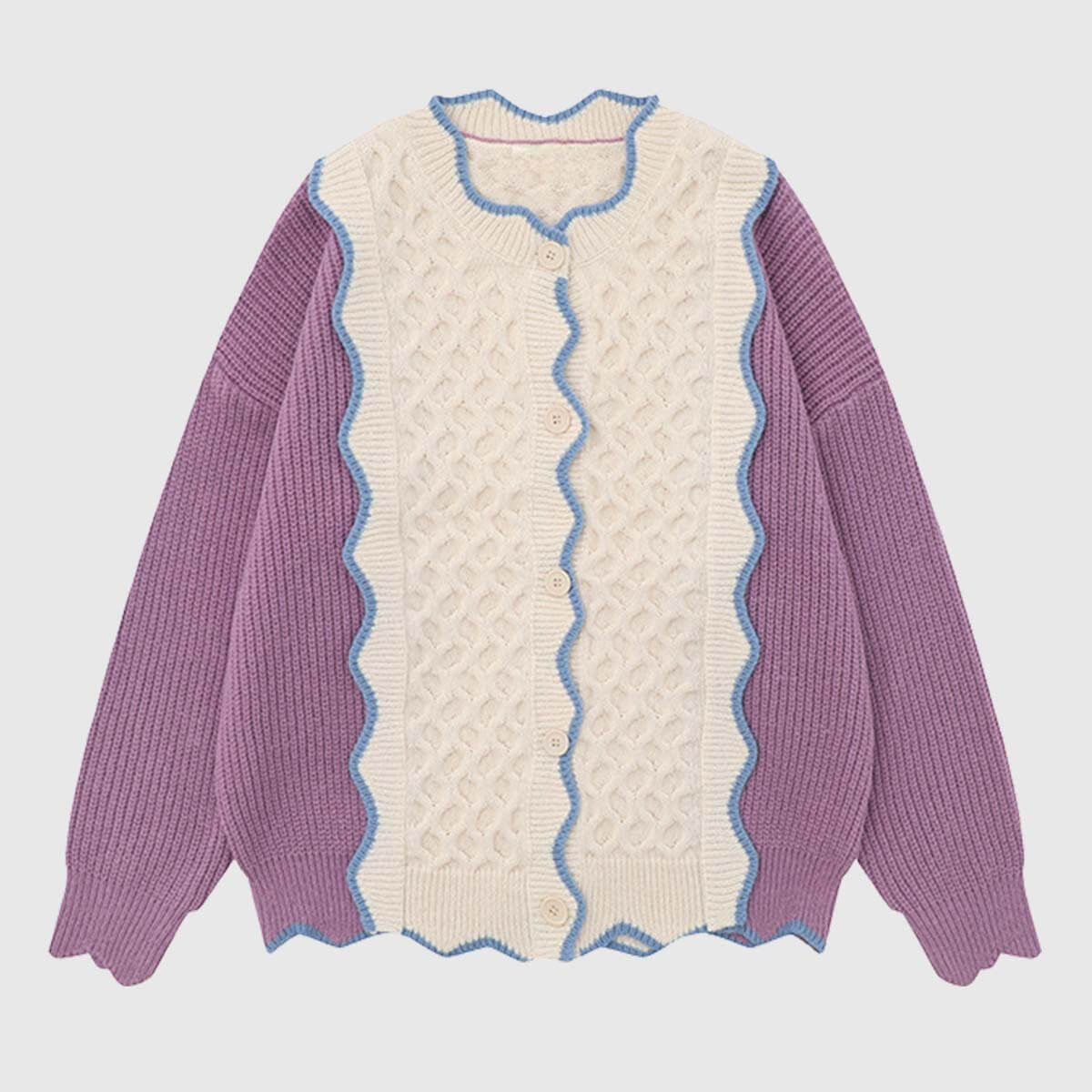 Style Core Aesthetics, New Style Trends Soft Colorblock Knit Cardigan