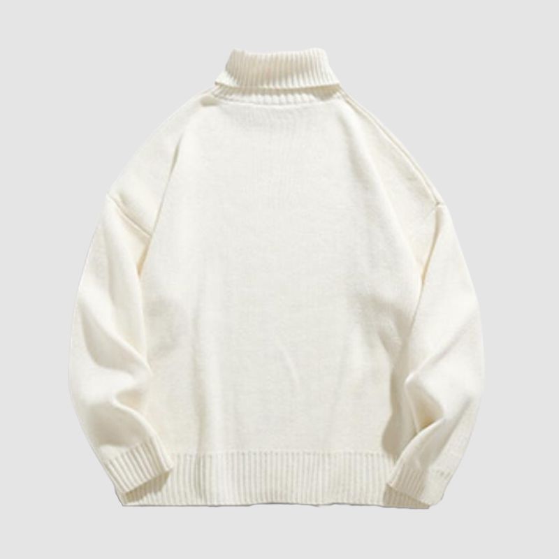 Style Core Aesthetics, New Style Trends Solid Color High Neck Knit Pullover
