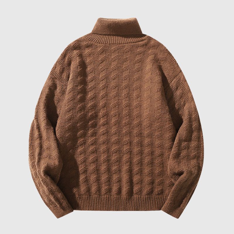 Style Core Aesthetics, New Style Trends Solid Color Jacquard Turtleneck Sweater