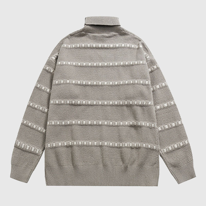 Style Core Aesthetics, New Style Trends Solid Color Stripe Knit Pullover