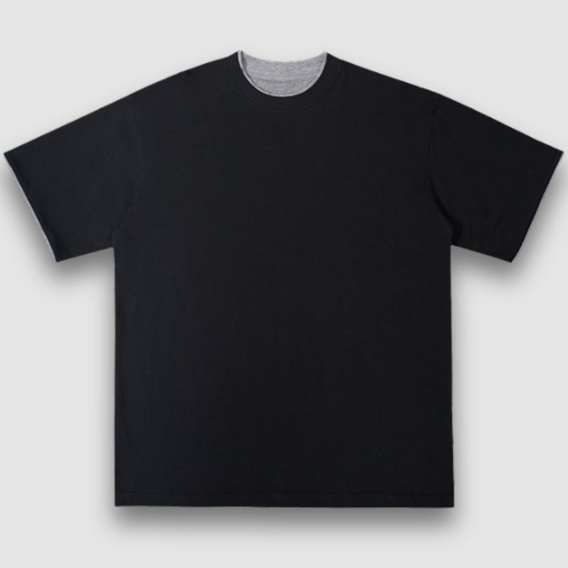 Style Core Aesthetics, New Style Trends Solid Fake Two-piece Tee