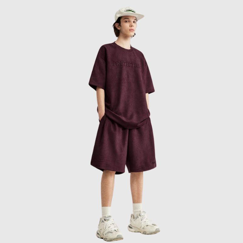 Style Core Aesthetics, New Style Trends Solid Suede Tee Set